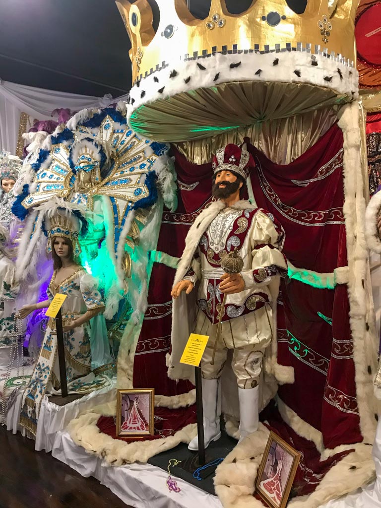 Mardi Gras costumes on display at Mardi Gras Museum of Imperial Calcasieu